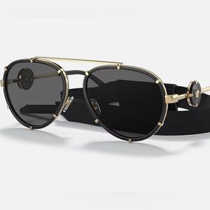 Versace VE2232 Black and Gold Sunglasses